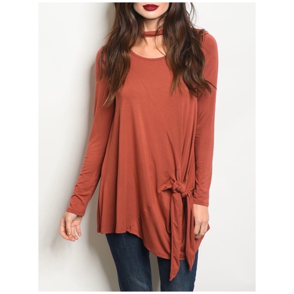 BURGUNDY CHOKER TOP - Picture 5 of 9